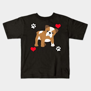 I Love English Bulldogs Kids T-Shirt